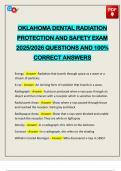 OKLAHOMA DENTAL RADIATION PROTECTION AND SAFETY EXAM 2025&sol;2026 QUESTIONS AND 100&percnt; CORRECT ANSWERS