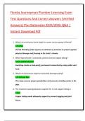 Florida Journeyman Plumber Licensing Exam  Test Questions And Correct Answers &lpar;Verified  Answers&rpar; Plus Rationales 2025&sol;2026 Q&A &vert;  Instant Download Pdf