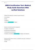 AMCA Certification Test -Medical Study Guide Questions With verified Solutions