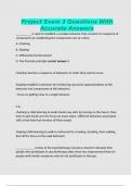 Project Exam 3 Questions With Accurate Answers