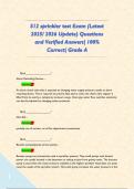 S12 sprinkler test Exam &lpar;Latest 2025&sol; 2026 Update&rpar; Questions and Verified Answers&vert; 100&percnt; Correct&vert; Grade A        