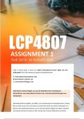 LCP4807 Assignment 1 ANSWERS 2025 - Due 20 August 2025