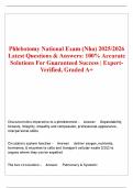 National Phlebotomy Exam 2025&sol;2026 Latest Package deal