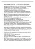 MOTHER-BABY EXAM 1 QUESTIONS & ANSWERS