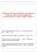 Phlebotomy NPS Exam 2025&sol;2026 Latest Questions & Answers&colon; 100&percnt; Accurate Solutions For Guaranteed Success 