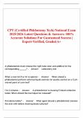 CPT &lpar;Certified Phlebotomy Tech&rpar; National Exam 2025&sol;2026 Latest Questions & Answers&colon; 100&percnt; Accurate Solutions For Guaranteed Success 