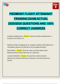 PIEDMONT FLIGHT ATTENDANT TRAINING EXAM ACTUAL 2025&sol;2026 QUESTIONS AND 100&percnt; CORRECT ANSWERS