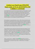 Aviation Law Final Exam UPDATED   Study Guide ACTUAL QUESTIONS AND  CORRECT ANSWERS