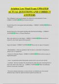 Aviation Law Final Exam UPDATED  ACTUAL QUESTIONS AND CORRECT  ANSWERS