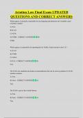 Aviation Law Final Exam UPDATED  QUESTIONS AND CORRECT ANSWERS
