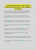 Aviation Fundamentals- Exam 1 Review  UPDATED QUESTIONS AND CORRECT  ANSWERS
