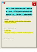 MID-TERM REVIEW LVN UNITEK ACTUAL 2025&sol;2026 QUESTIONS AND 100&percnt; CORRECT ANSWERS