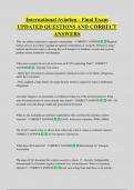 International Aviation - Final Exam  UPDATED QUESTIONS AND CORRECT  ANSWERS
