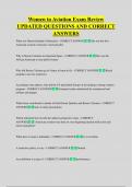 Women in Aviation Exam Review  UPDATED QUESTIONS AND CORRECT  ANSWERS