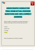 UNION PACIFIC CONDUCTOR FINAL EXAM ACTUAL 2025&sol;2026 QUESTIONS AND 100&percnt; CORRECT ANSWERS