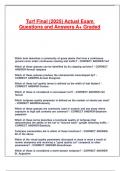 Turf Final &lpar;2025&rpar; Actual Exam Questions and Answers A&plus; Graded&period;