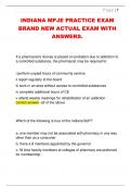 INDIANA MPJE PRACTICE EXAM  BRAND NEW ACTUAL EXAM WITH  ANSWERS&period; 