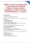 NBHWC Actual Exam Bundle 2025 &ndash; National Board for Health & Wellness Coaching Complete Compilation &vert; Verified Answers & Detailed Rationales &vert; A&plus; Graded
