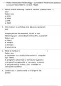 IT101 Information Technology - Cumulative Final Exam Questions & AnswerRated 100&percnt; Correct&excl;&excl;&excl;2025