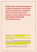 FEMA IS-241&period;c Decision Making and Problem Solving Exam&vert; Brand New Expert Exam Questions with Clear Correct Verified Answers&vert; All Graded A&plus;&vert;Latest Expert Premium Update&lpar;2025-2026&rpar;&vert;100&percnt; Guaranteed Success&period;