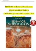 TEST BANK for Behavior Modification&colon; What It Is and How To Do It 12th Edition by Garry Martin & Joseph J&period; Pear&period; All Chapters 1 - 29 Fully Covered&period;