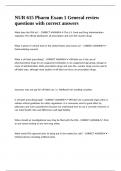 NUR 615 Pharm Exam 1 General review questions with correct answers&period;