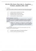 NCLEX&lowbar;RN&lowbar;Exam&lowbar;Pack&lowbar;Set&lowbar;4  Answers Updated questions with verified answers and rationales 2025 &sol; 2026 rated a&plus;&period;
