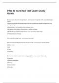 Intro to nursing Final Exam Study Guide Actual Questions With All Complete And Verified Solutions&period;