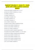 Applied Calculus 1 - exam &num;1 - study guide with 100&percnt; verified solutions 2025&excl;&excl;&excl;