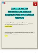 ASA 114 & ASA 104 REVIEW ACTUAL 2025&sol;2026 QUESTIONS AND 100&percnt; CORRECT ANSWERS