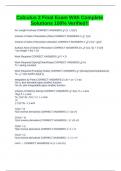 Calculus 2 Final Exam With Complete Solutions 100&percnt; Verified&excl;&excl;