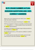 SLTC CRANE SUMMER ACTUAL 2025&sol;2026 QUESTIONS AND 100&percnt; CORRECT ANSWERS