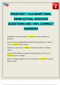 PROSTART 1 CULINARY FINAL EXAM ACTUAL 2025&sol;2026 QUESTIONS AND 100&percnt; CORRECT ANSWERS