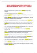 TEXAS FOOD MANAGER EXAM QUESTIONS &  VERIFIED  ANSWERS  2023 &lpar;LATEST UPDATE&rpar; 