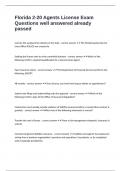 Florida 2-20 Agents License Exam Questions well answered already passed