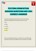 PCO FINAL EXAM ACTUAL 2025&sol;2026 QUESTIONS AND 100&percnt; CORRECT ANSWERS