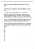 MBA 613 BUSINESS PRINCIPLES II WEEK 7 FINAL EXAM