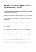 FL Title exam questions with complete solutions already passed