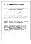 RAD 105 exam questions with answers
