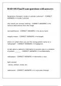 RAD 105 Final Exam questions with answers