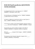 RAD 105 Final Exam Review QUESTIONS WITH ANSWERS