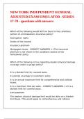 NEW YORK INDEPENDENT GENERAL ADJUSTER EXAM SIMULATOR - SERIES 17-70 &ndash; questions with answers