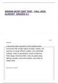 ASHRAE BCXP CERT TEST - FALL 2025 ALREADY  GRADED A&plus;