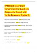 DANB Radiology Exam Comprehensive Questions &lpar;Frequently Tested&rpar; with Verified Answers Graded A&plus;