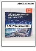 Solutions Manual &ndash; Advanced Modern Engineering Mathematics&comma; 5th Edition &lpar;2019&rpar; by Burley &vert; Complete Worked Solutions for All Chapters