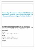 Gerontology Presentation NCLEX 2025&sol;2026 Latest Questions & Answers&colon; 100&percnt; Accurate Solutions For Guaranteed Success &vert; Expert-Verified&comma; Graded A&plus;