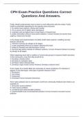 CPH Exam Practice Questions Correct Questions And Answers&period;  &period;