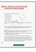 ABSITE - CRITICAL CARE EXAM 2025 QUESTIONS AND ANSWERS