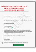 ADULT CCRN&sol;PCCN CERTIFICATION PRACTICE TEST EXAM 2025 QUESTIONS AND ANSWERS