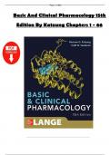 Basic and Clinical Pharmacology 15th Edition &vert; Bertram G&period; Katzung &vert; Exam Prep Questions & Answers &lpar;Ch&period; 1&ndash;66&rpar;